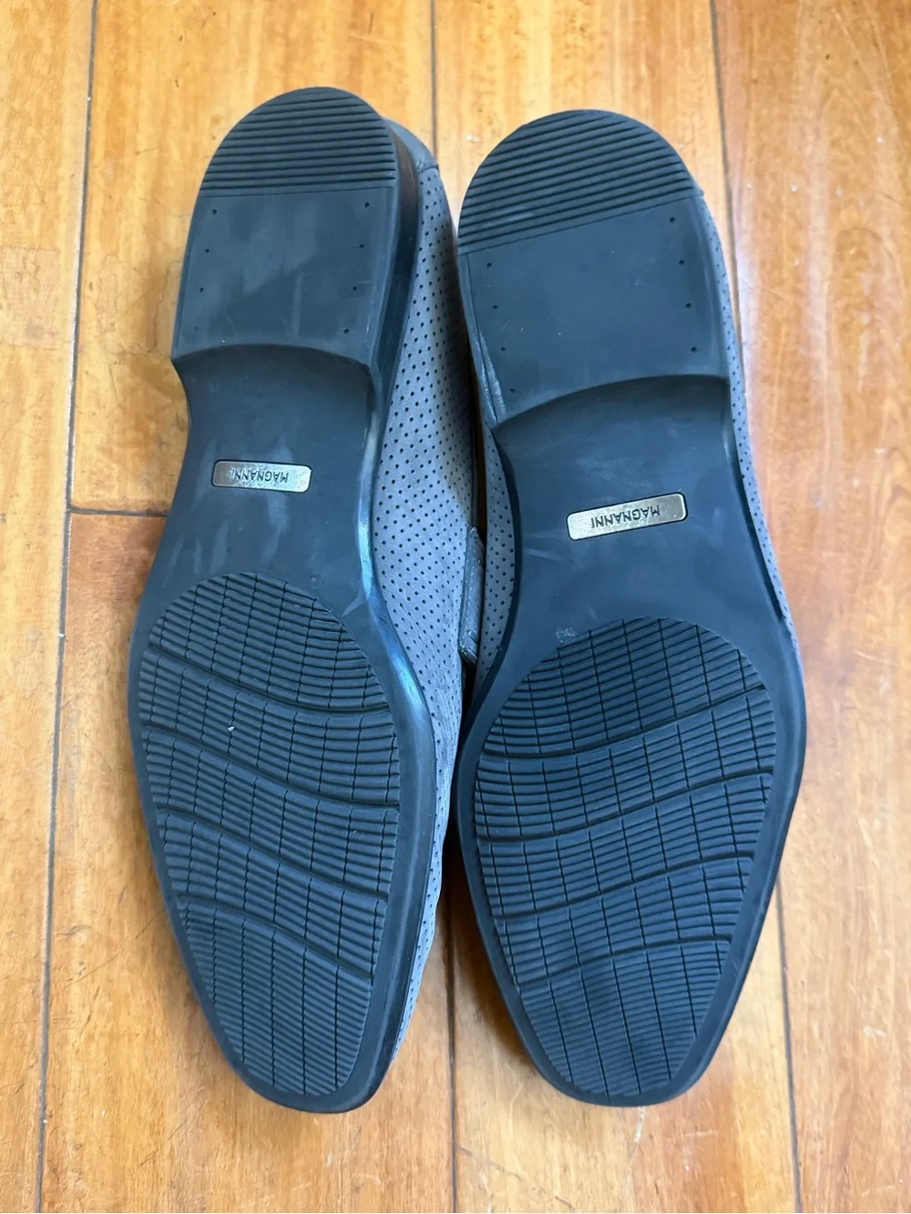 Magnanni Gray Suede Bit Loafers